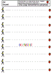 okul öncesi düz çizgi çalışması